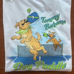 Tommy Bahama Men's Graphic Tee Shirt SZ L 100% Cotton Dog Paddle NWT White